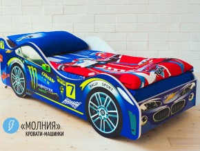 Кровать детская машина Молния в Еманжелинске - emanzhelinsk.magazinmebel.ru | фото