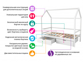 Кровать-домик Svogen с ящиками и бортиком белый в Еманжелинске - emanzhelinsk.magazinmebel.ru | фото - изображение 7