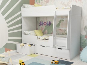 Кровать двухъярусная Малыш двойняшка белый в Еманжелинске - emanzhelinsk.magazinmebel.ru | фото