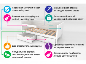 Кровать-тахта мягкая Svogen с ящиками и бортиком дерево-графит в Еманжелинске - emanzhelinsk.magazinmebel.ru | фото - изображение 3