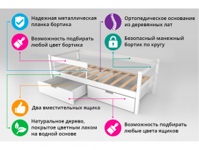 Кровать-тахта Svogen с ящиками и бортиком графит-белый в Еманжелинске - emanzhelinsk.magazinmebel.ru | фото - изображение 4